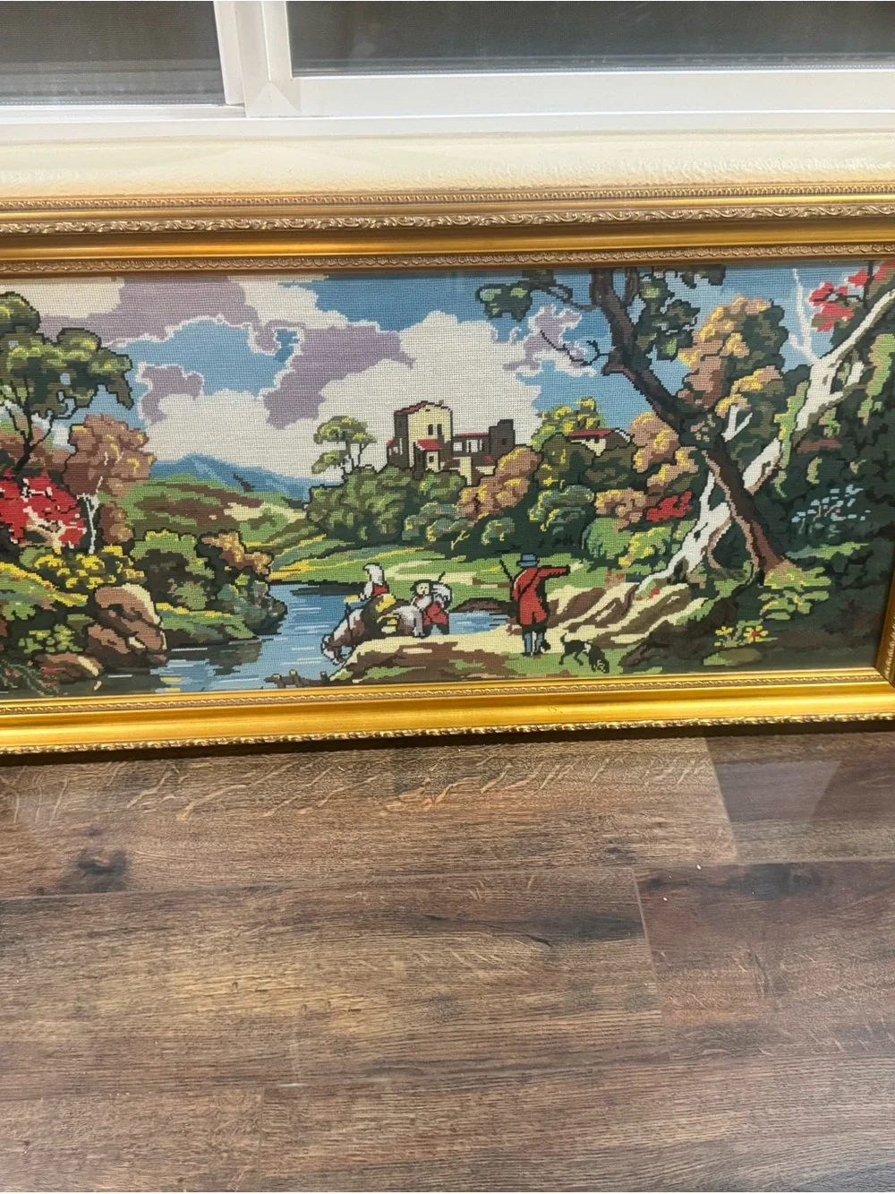 Scenic Embroidered Landscape Wall Art - Multicolor